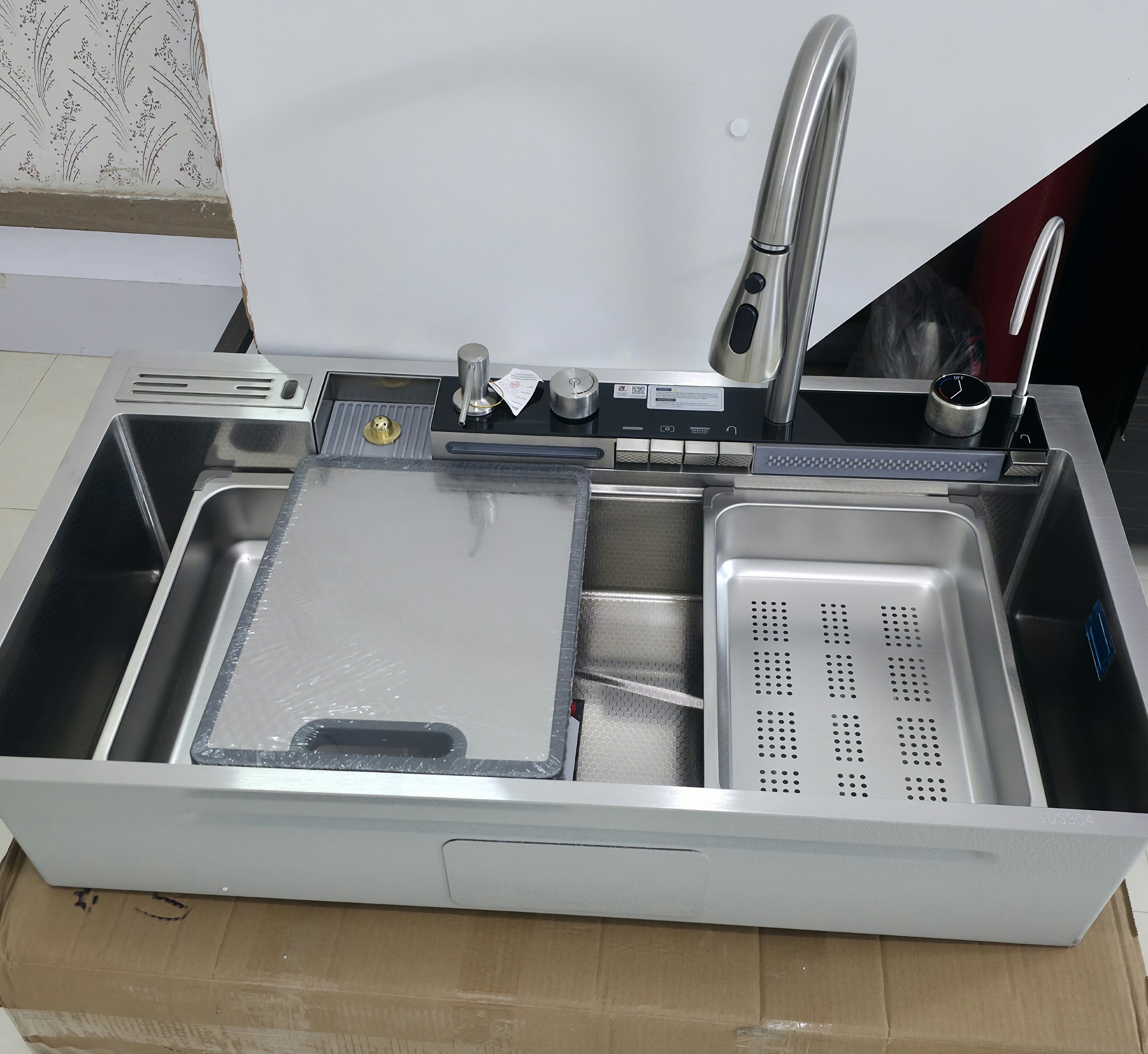 سینک ظرفشویی پیانویی پنج کلید 90cm برند هوادیاو